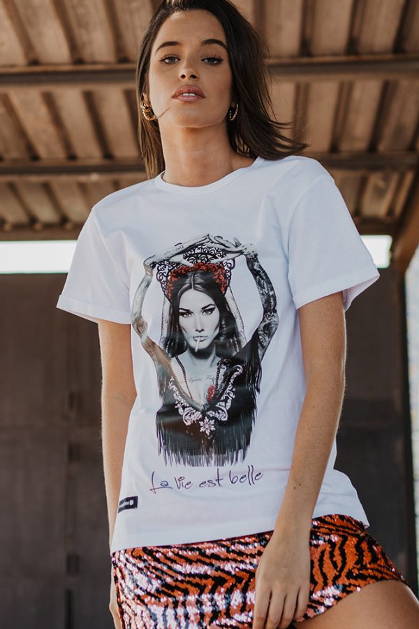 CAMISETA CARLA BRUNI unisex, Be Happiness.
