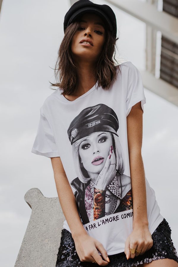 CAMISETA RAFFAELLA CARRA BLANCA unisex, Be Happiness.