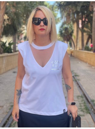 Camiseta SKULL BASIC blanca, Noc Atelier.