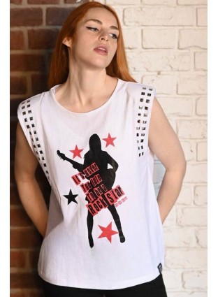 Camiseta Electric girl blanca, Noc Atelier.