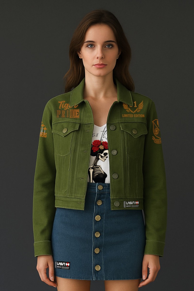 Cazadora denim mujer PILOT kaki, Lasal.
